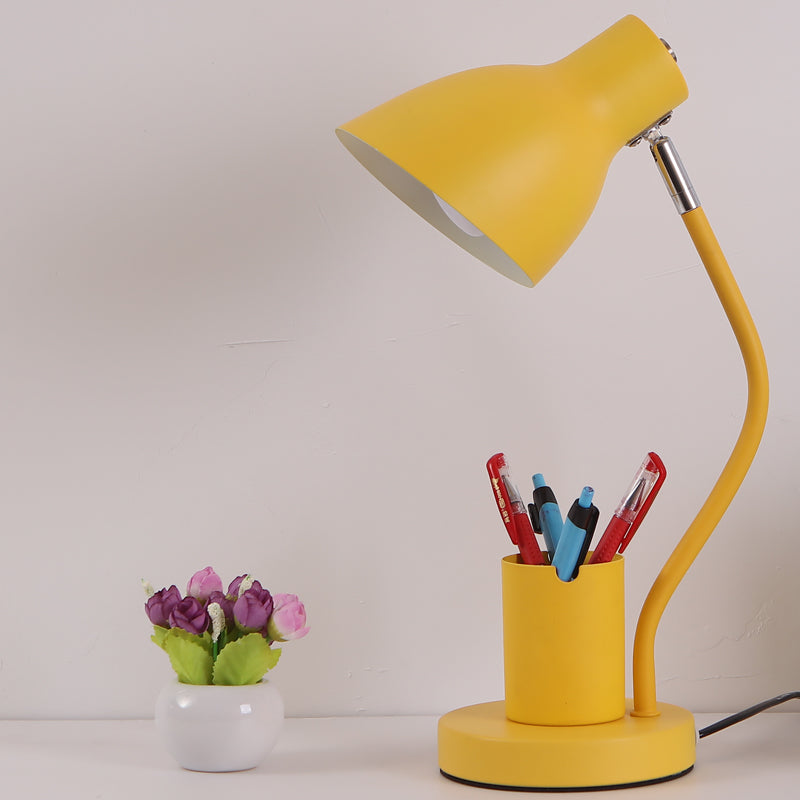 Angled Shade Table Lamp Nordic Metal 1-Light Study Room Reading Light with Pen Holder