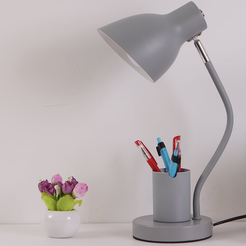 Angled Shade Table Lamp Nordic Metal 1-Light Study Room Reading Light with Pen Holder