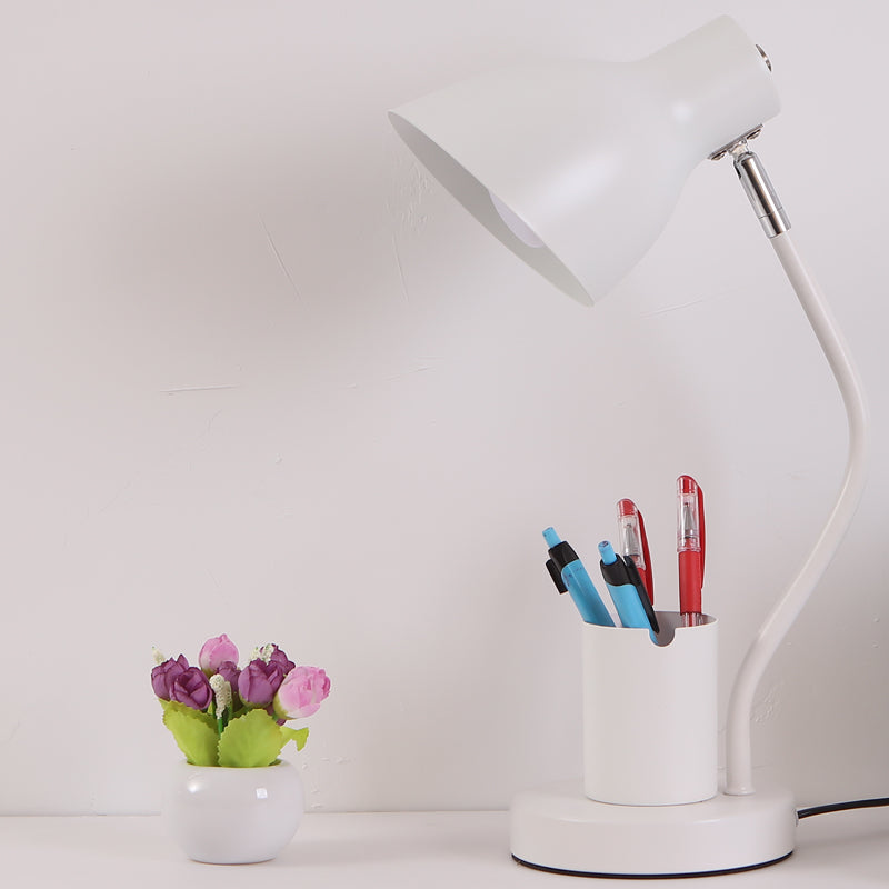 Angled Shade Table Lamp Nordic Metal 1-Light Study Room Reading Light with Pen Holder