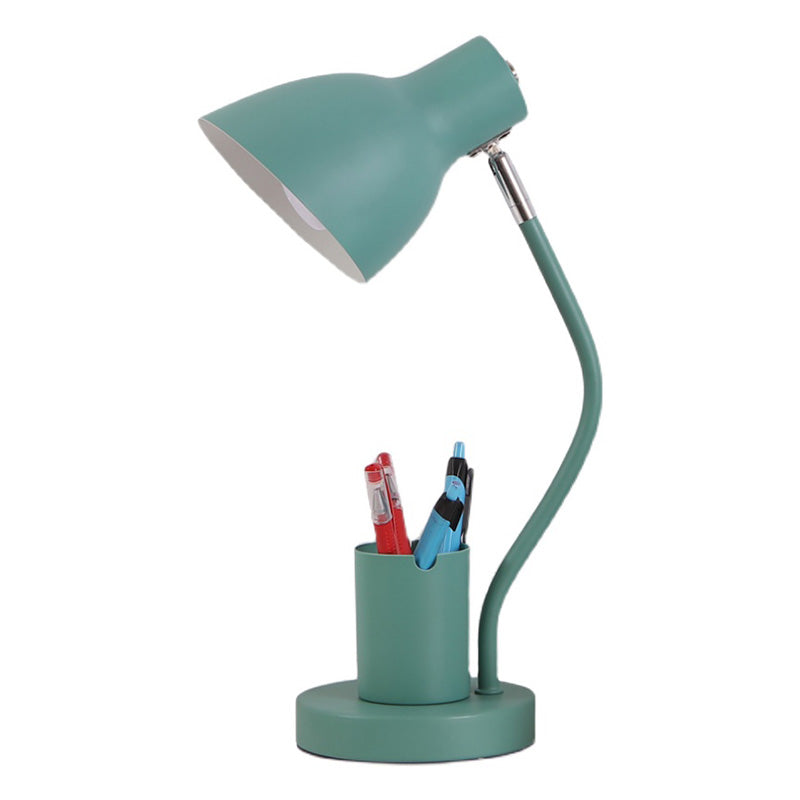 Angled Shade Table Lamp Nordic Metal 1-Light Study Room Reading Light with Pen Holder