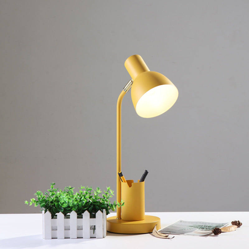 Bell Shade Metall Lesen Lampe Macaron Style 1 Kopftischleuchte mit Stiftbehälter
