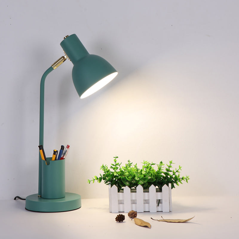 Bell Shade Metall Lesen Lampe Macaron Style 1 Kopftischleuchte mit Stiftbehälter