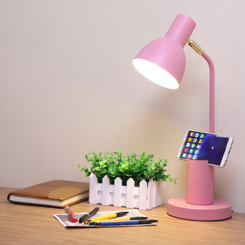 Bell Shade Metall Lesen Lampe Macaron Style 1 Kopftischleuchte mit Stiftbehälter