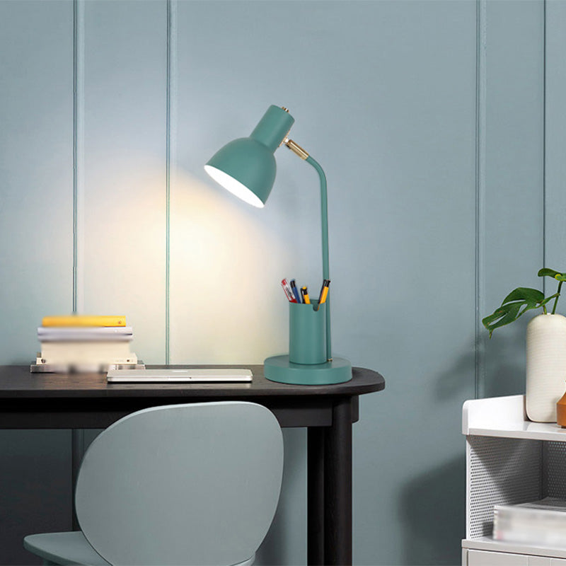 Bell Shade Metall Lesen Lampe Macaron Style 1 Kopftischleuchte mit Stiftbehälter