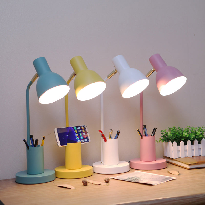 Bell Shade Metall Lesen Lampe Macaron Style 1 Kopftischleuchte mit Stiftbehälter