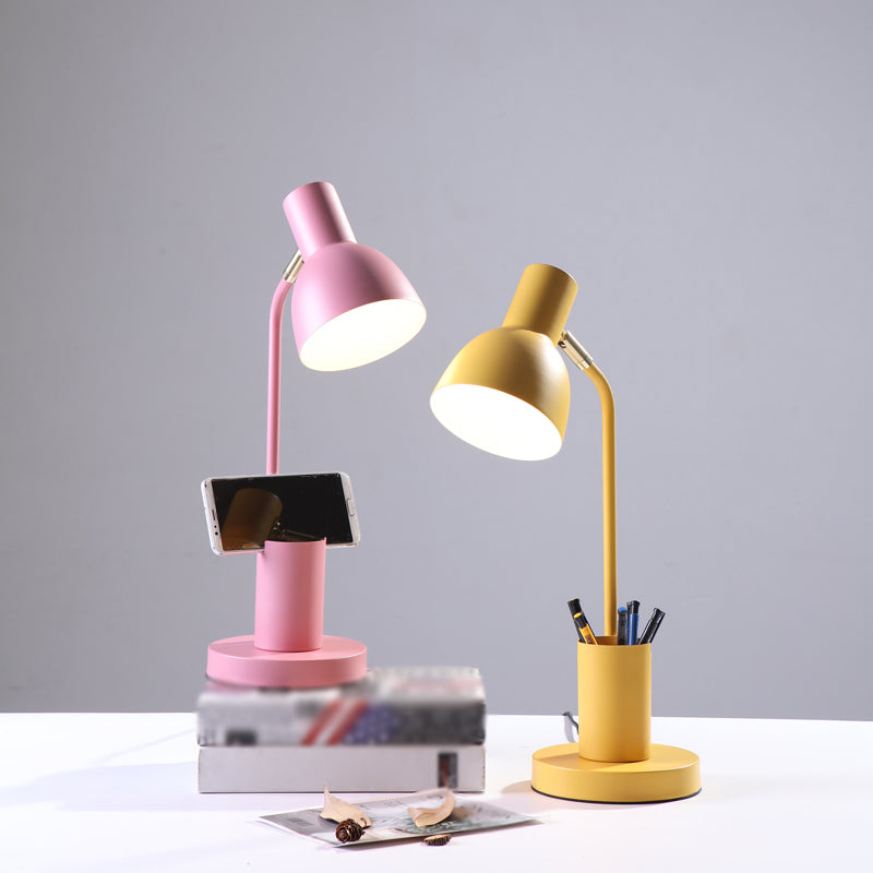 Bell Shade Metall Lesen Lampe Macaron Style 1 Kopftischleuchte mit Stiftbehälter