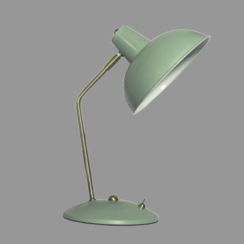Bowl Shaded Bedside Reading Lamp Iron 1 Head Macaron Style Table Light
