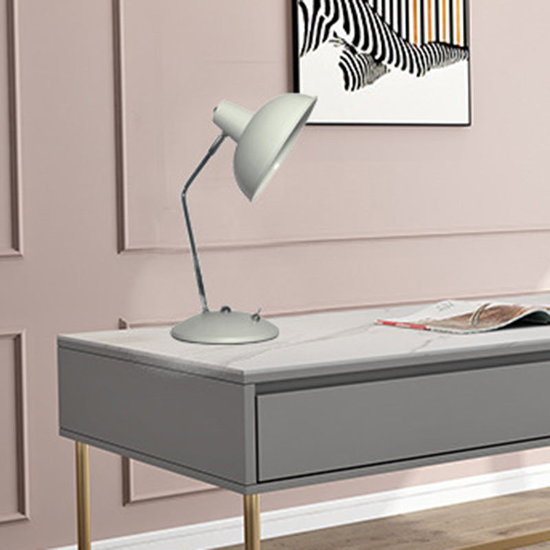 Bowl Shaded Bedside Reading Lamp Iron 1 Head Macaron Style Table Light