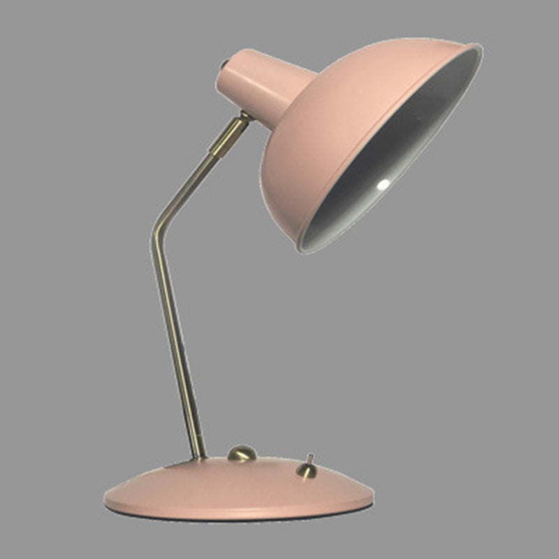 Bowl Shaded Bedside Reading Lamp Iron 1 Head Macaron Style Table Light