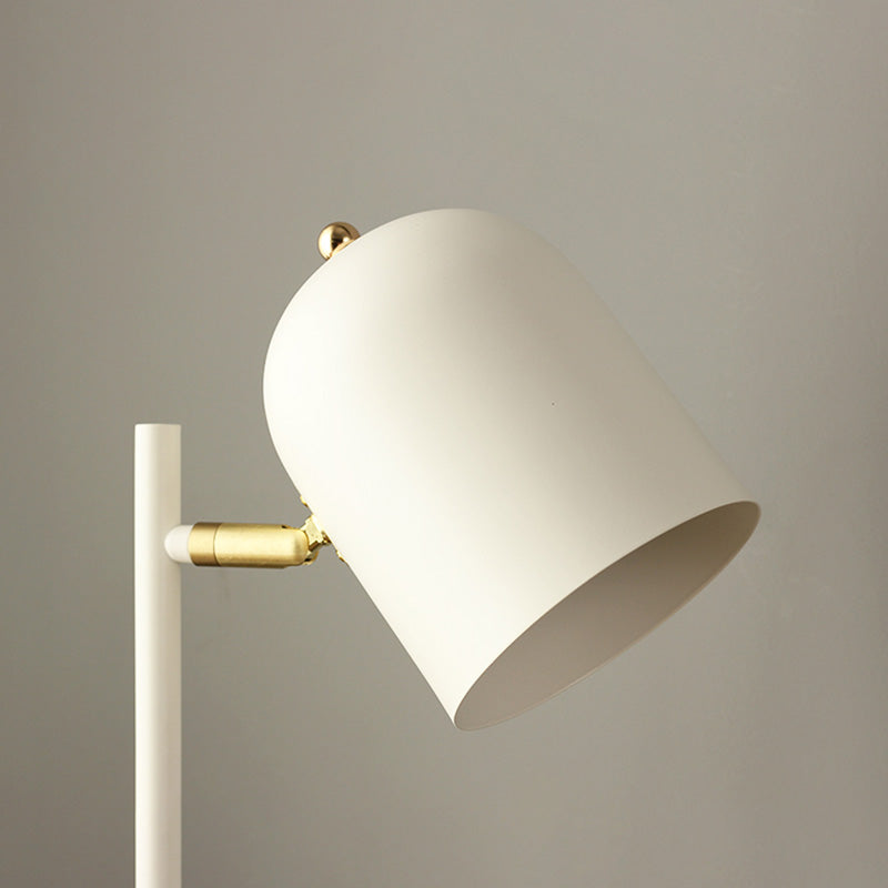 Lampada da tavolo a cupola allungata in metallo Macaron Lampada da studio girevole a 1 luce con portapenne