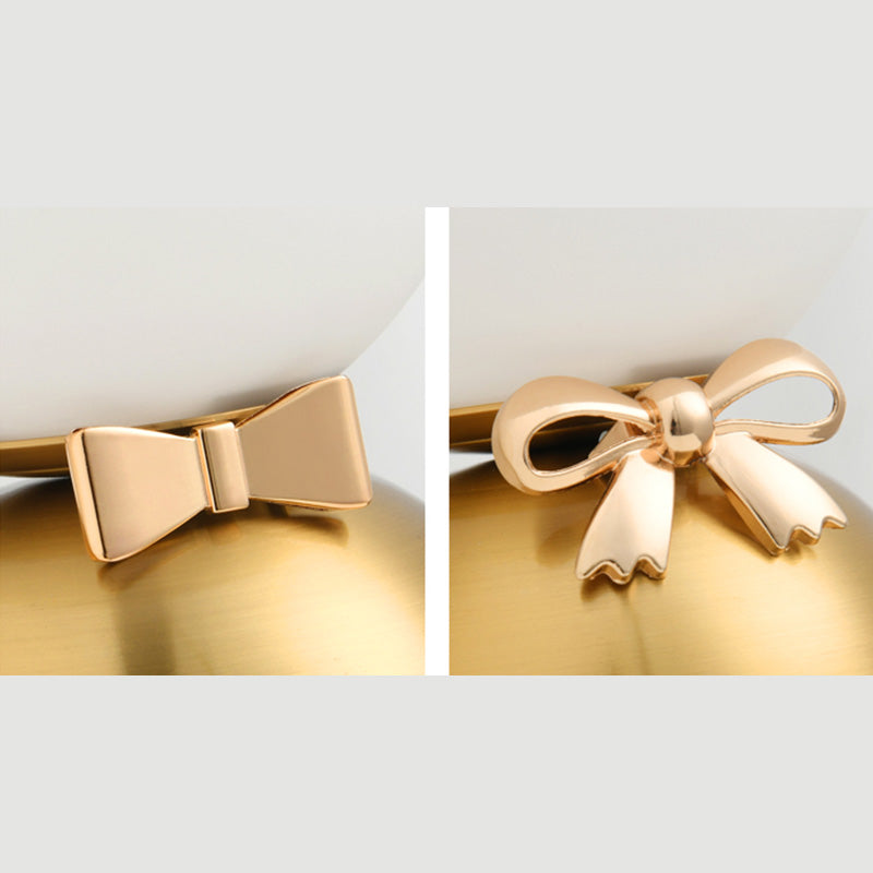 Bride and Groom Table Lamp Creative Modern White Glass 1-Light Bedroom Nightstand Light in Gold