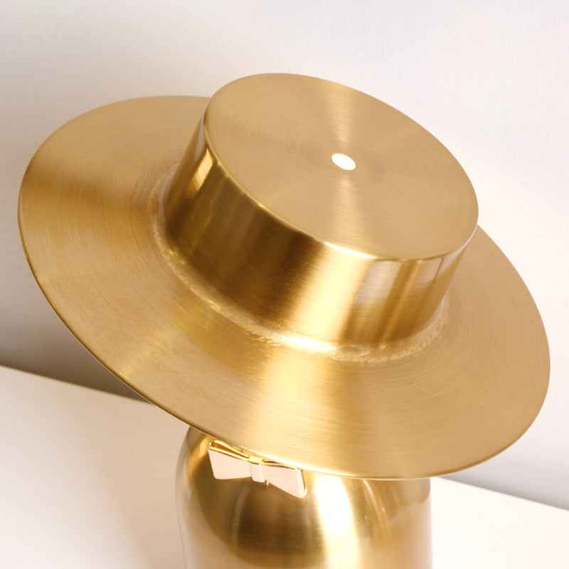 Bride and Groom Table Lamp Creative Modern White Glass 1-Light Bedroom Nightstand Light in Gold