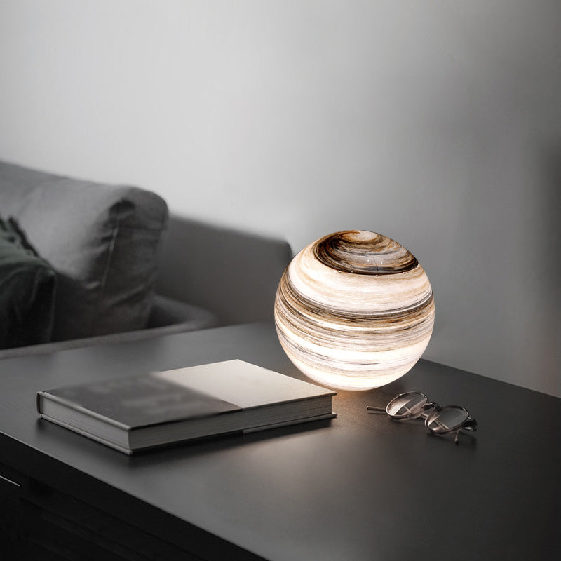 Lampada da tavolo da soggiorno in vetro a 1 lampadina con illuminazione notturna creativa e moderna