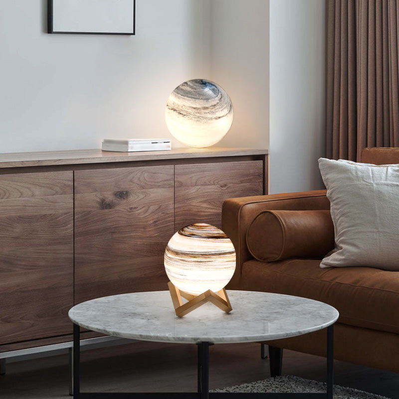 Lampada da tavolo da soggiorno in vetro a 1 lampadina con illuminazione notturna creativa e moderna