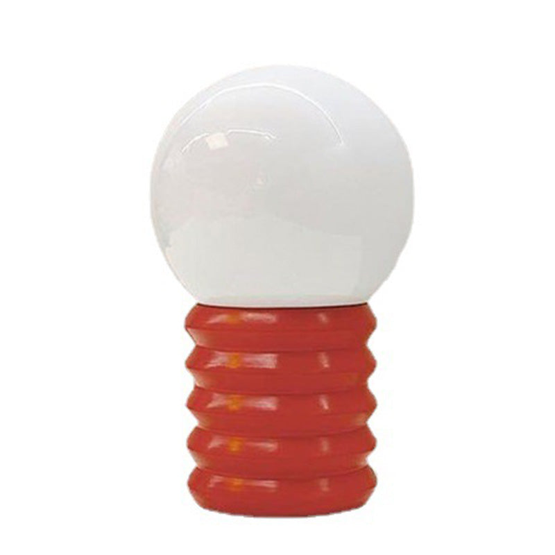 Spherical White Glass Night Lamp Nordic 1 Bulb Table Light with Wooden Base