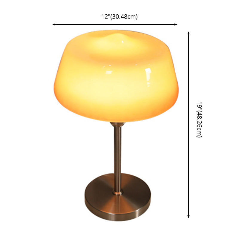 Empire Shade Table Table Lampe nordique Satin Amber Verre 1 Head Living Room Table Light