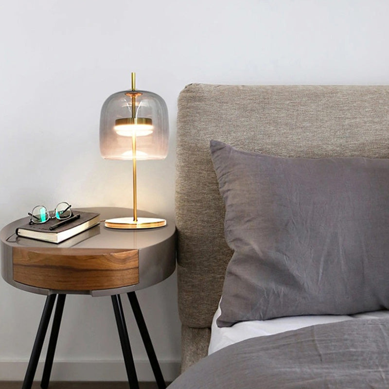 Ultra-modern Simplicity Bell Table Lamp Glass Nightstand Lamp for Bedroom