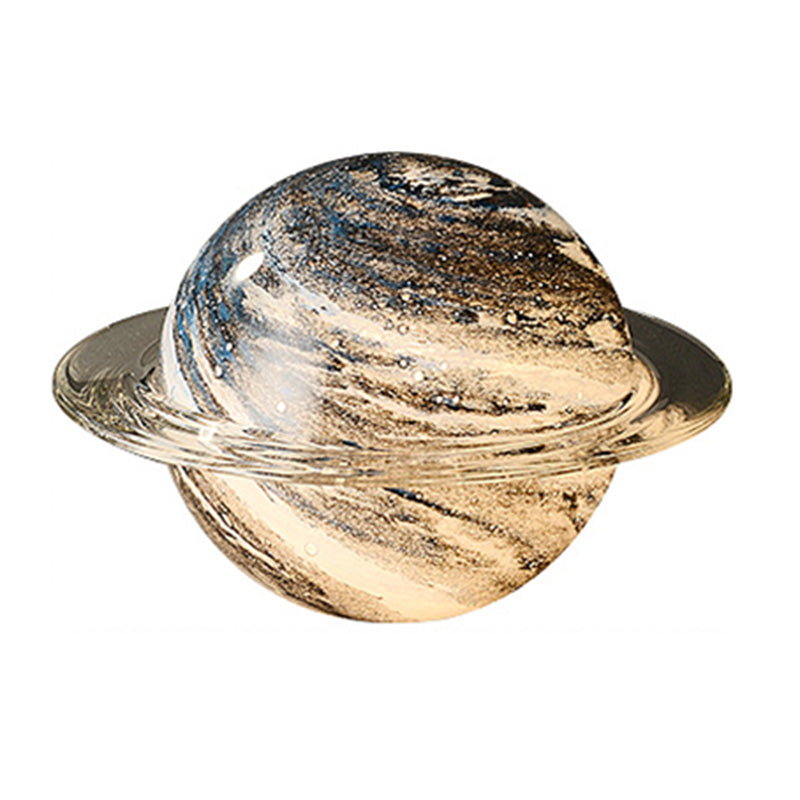 Creative Planet Shaped Night Lamp Modern Glass 1-Bulb Living Room Table Light