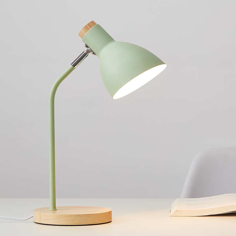 Rotatable Dorm Room Table Lamp Metallic 1 Bulb Nordic Nightstand Light