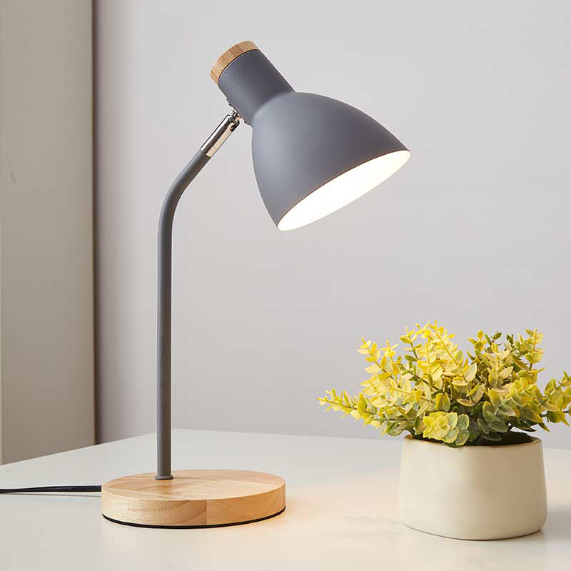 Rotatable Dorm Room Table Lamp Metallic 1 Bulb Nordic Nightstand Light