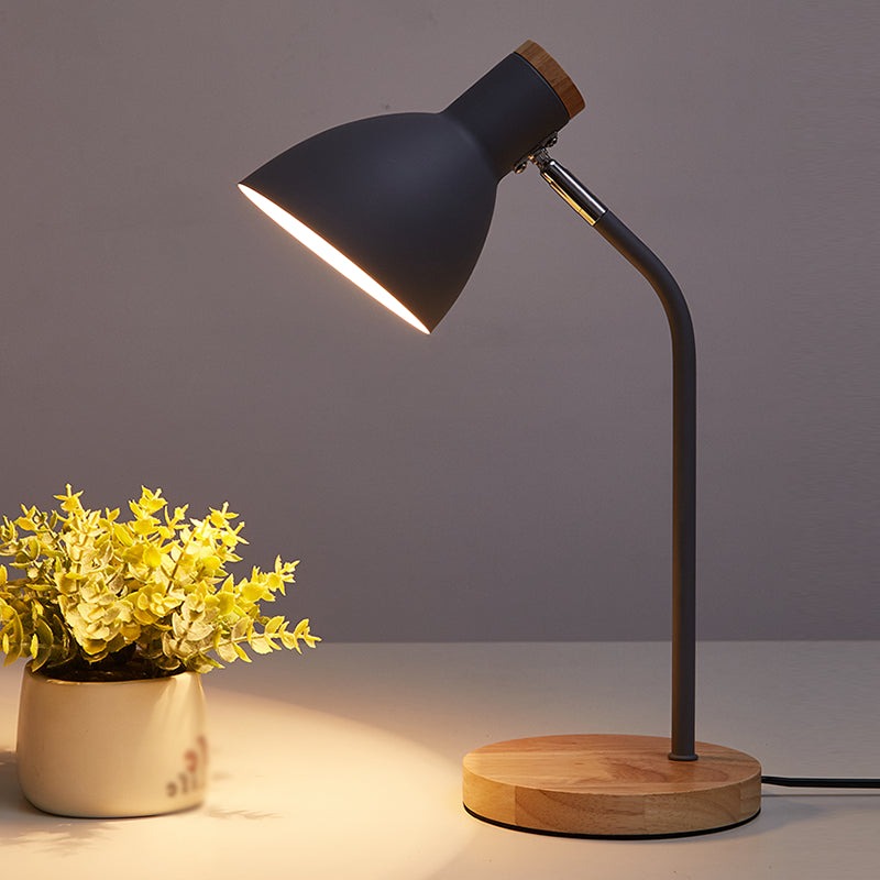 Rotatable Dorm Room Table Lamp Metallic 1 Bulb Nordic Nightstand Light
