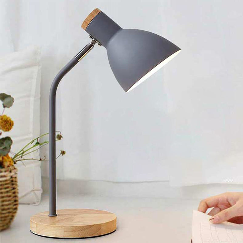 Rotatable Dorm Room Table Lamp Metallic 1 Bulb Nordic Nightstand Light