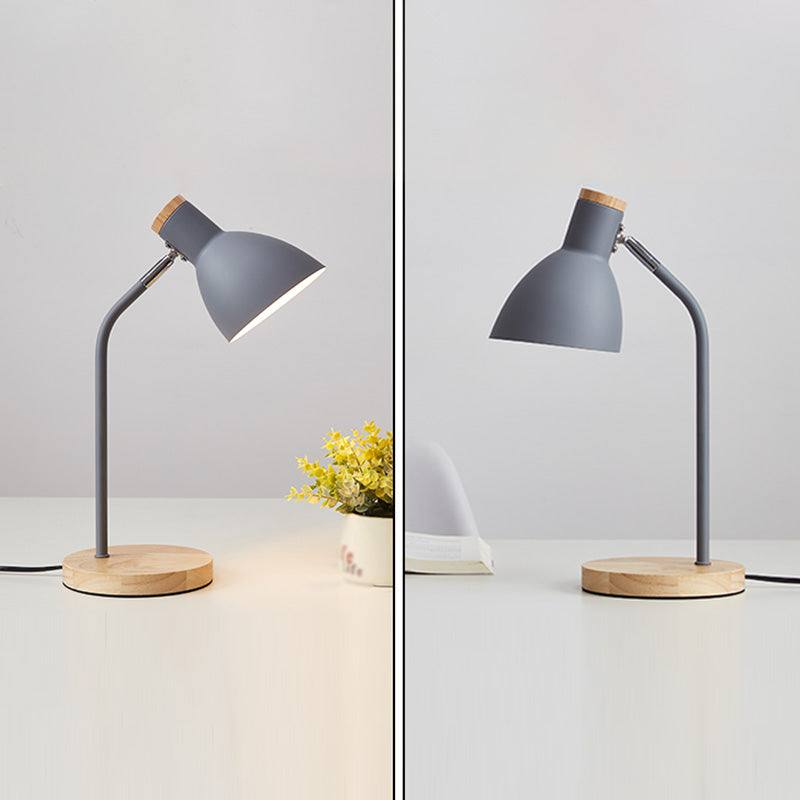 Rotatable Dorm Room Table Lamp Metallic 1 Bulb Nordic Nightstand Light