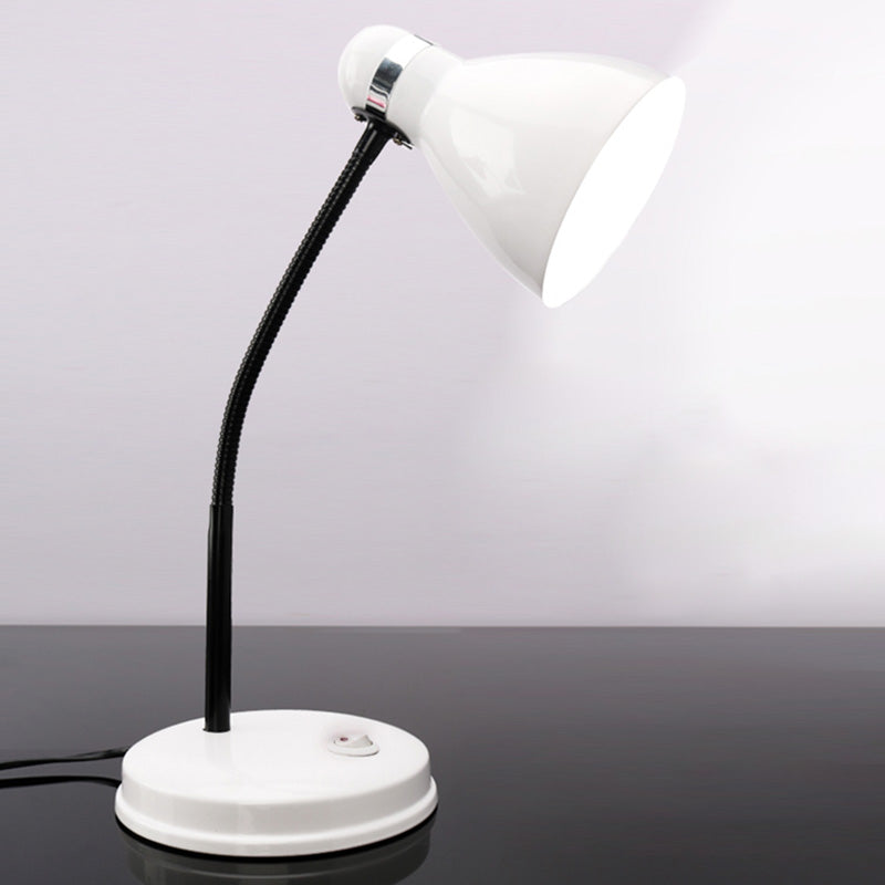 Minimalist Flexible Lernlampe Metall 1 Kopf Schlafzimmer Tischlicht mit Glockenschatten