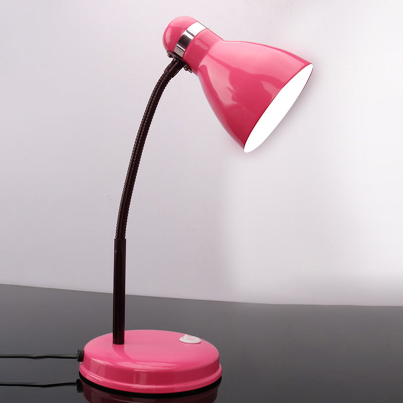 Minimalist Flexible Lernlampe Metall 1 Kopf Schlafzimmer Tischlicht mit Glockenschatten