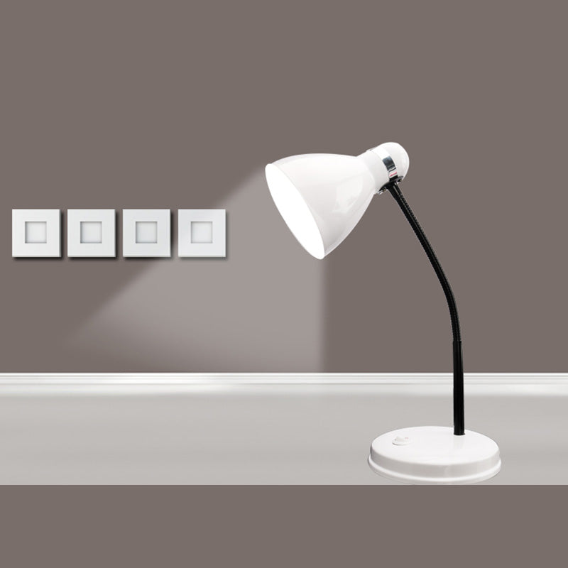 Minimalist Flexible Lernlampe Metall 1 Kopf Schlafzimmer Tischlicht mit Glockenschatten