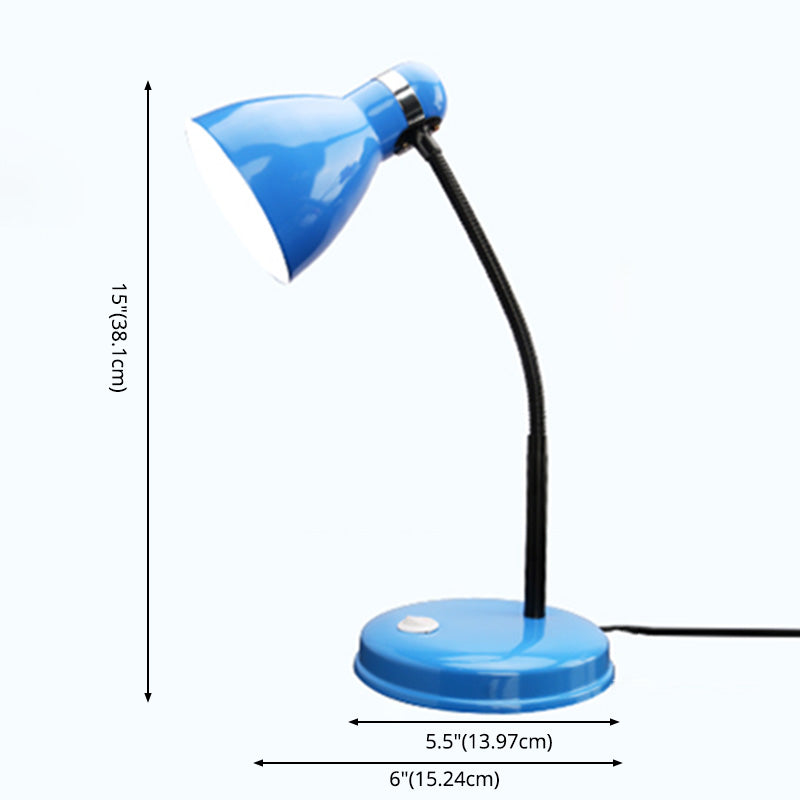 Minimalist Flexible Lernlampe Metall 1 Kopf Schlafzimmer Tischlicht mit Glockenschatten