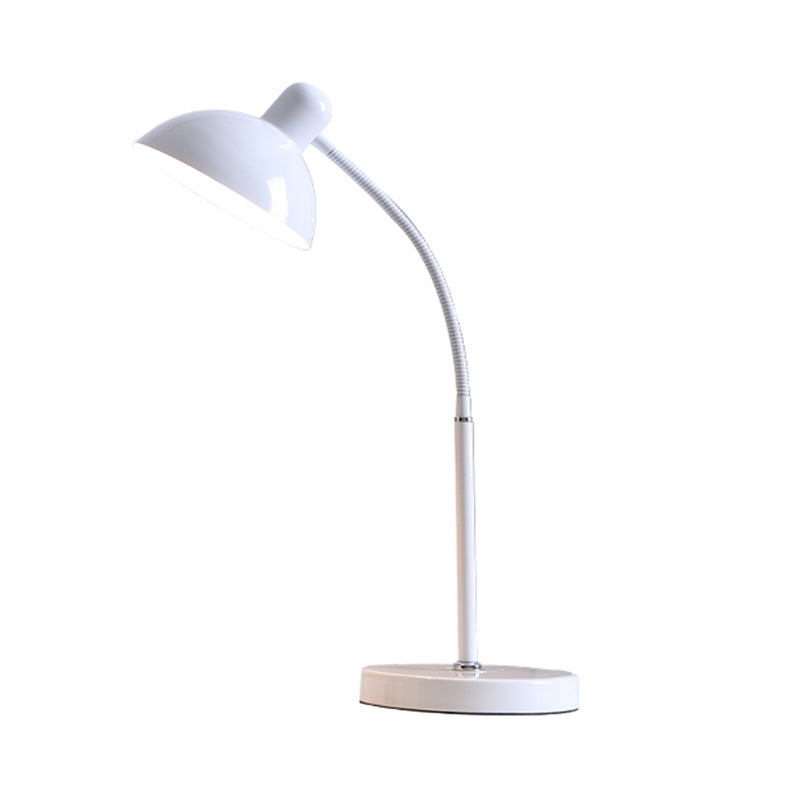 Bowl Shade Flexible Reading Lamp Macaron Style Metal 1 Bulb Bedroom Table Light