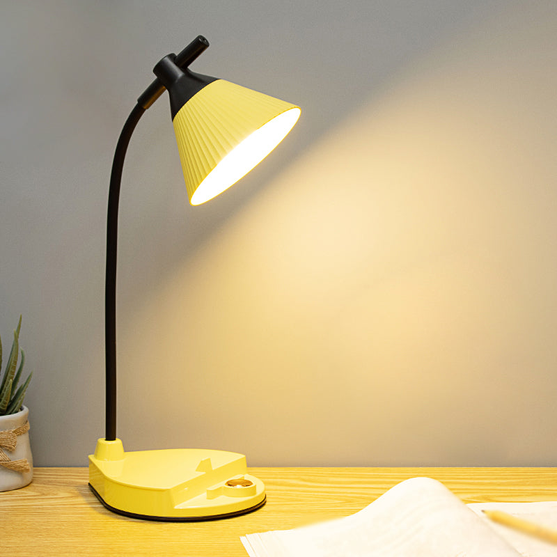 Touch Control Conical Study Light Macaron Plastic Dormitory LED Table Lamp