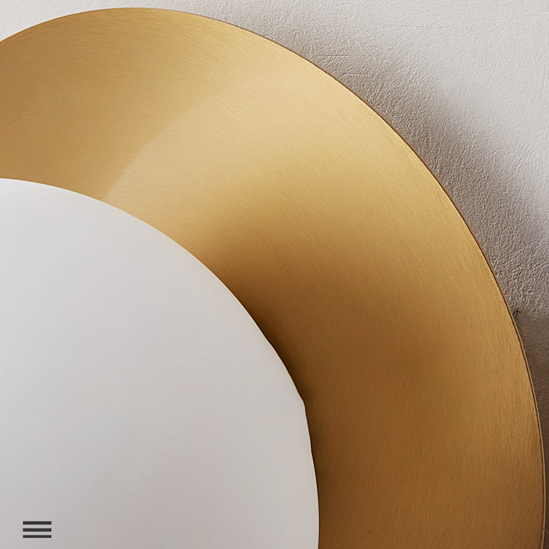 Glass Brass Ceiling Light in Modern Concise Style Iron Globe Flush Mount for Corridor