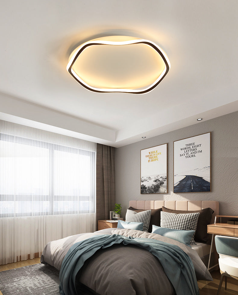 Minimalism Metal LED Ceiling Mounted Light Circle 1-Light Flush Light for Bedroom