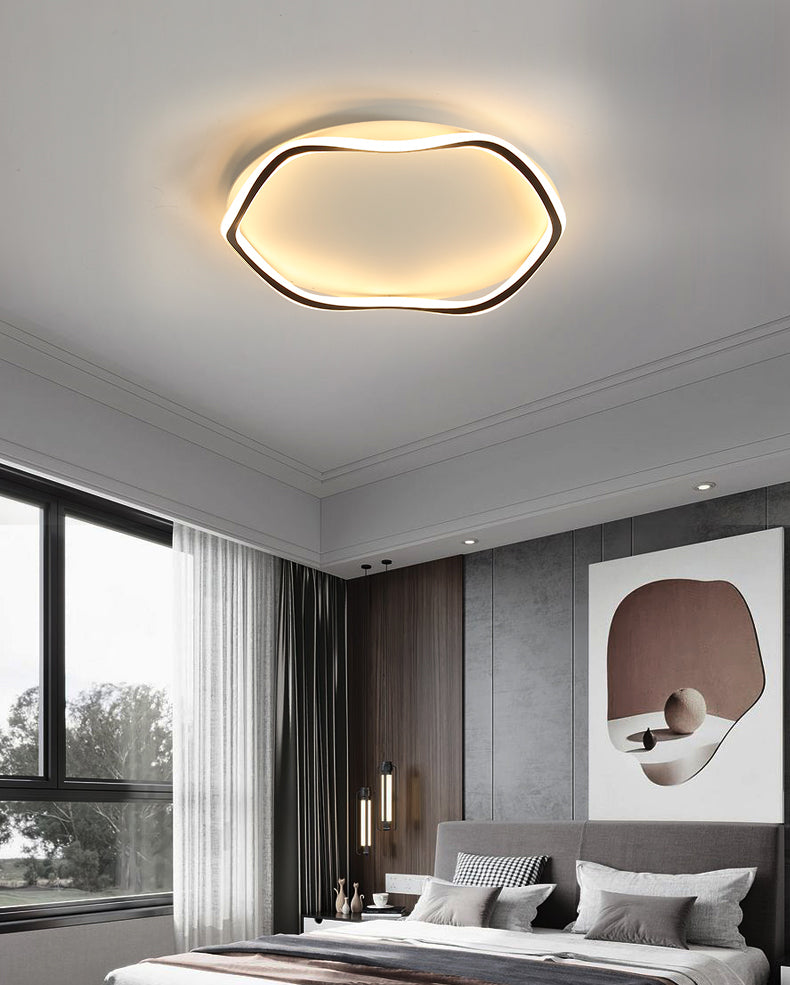 Minimalism Metal LED Ceiling Mounted Light Circle 1-Light Flush Light for Bedroom
