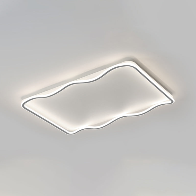 Minimalism Metal Flush Mount 1-Light Squared Flush Ceiling Light for Living Room