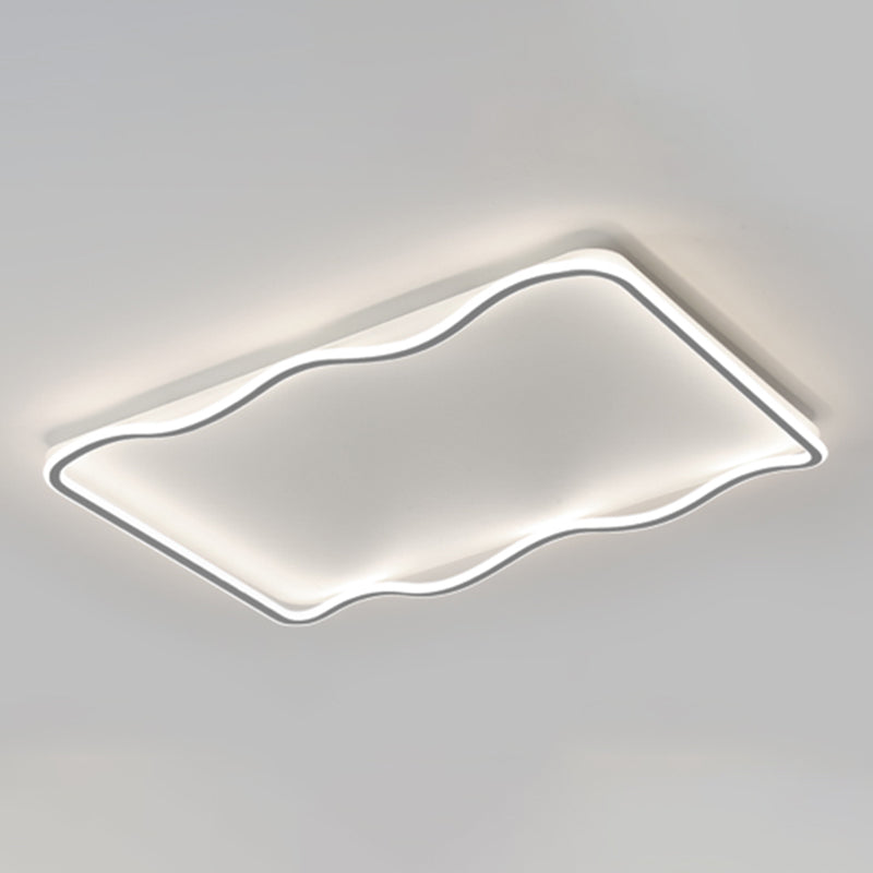 Minimalism Metal Flush Mount 1-Light Squared Flush Ceiling Light for Living Room