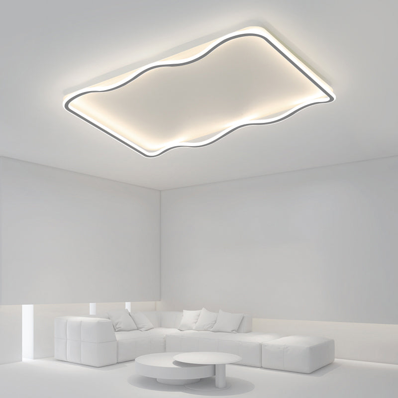 Minimalism Metal Flush Mount 1-Light Squared Flush Ceiling Light for Living Room