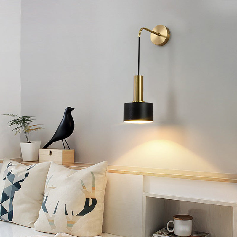 Modern Luxury Cylindroid Hanging Wall Lamp Electroplate Metal Wall Sconce for Interior Spaces