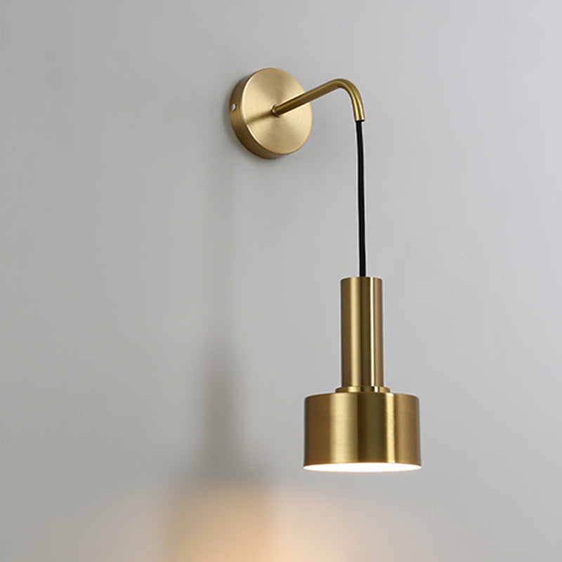 Modern Luxury Cylindroid Hanging Wall Lamp Electroplate Metal Wall Sconce for Interior Spaces
