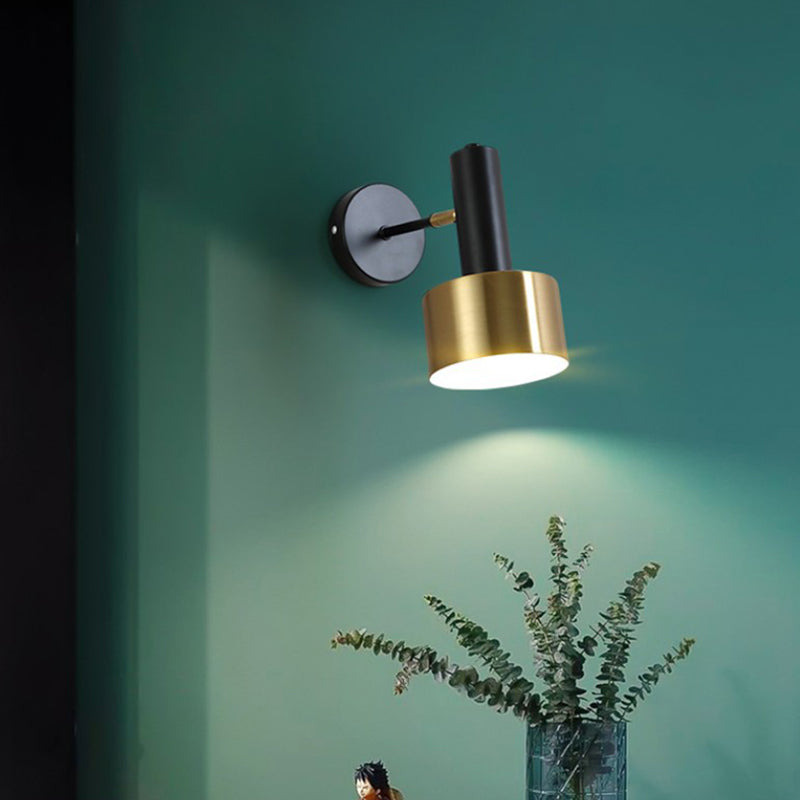 Modern Luxury Cylindroid Hanging Wall Lamp Electroplate Metal Wall Sconce for Interior Spaces