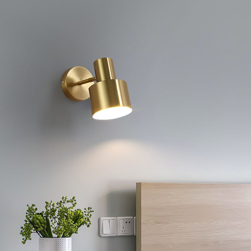 Modern Luxury Cylindroid Hanging Wall Lamp Electroplate Metal Wall Sconce for Interior Spaces