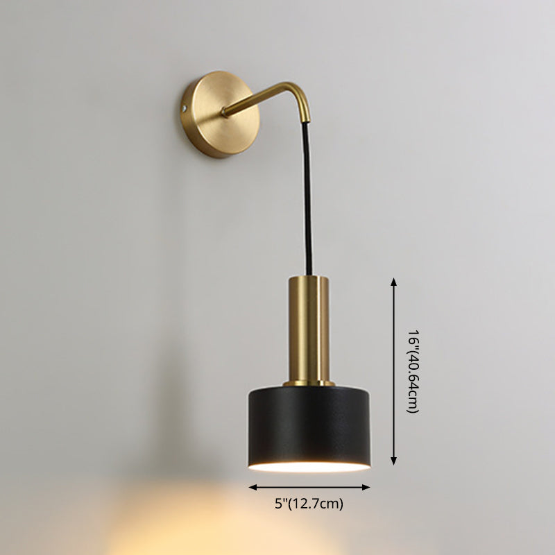 Lámpara de pared colgante de cilindro de lujo moderna apliques de pared de metal de metal para espacios interiores