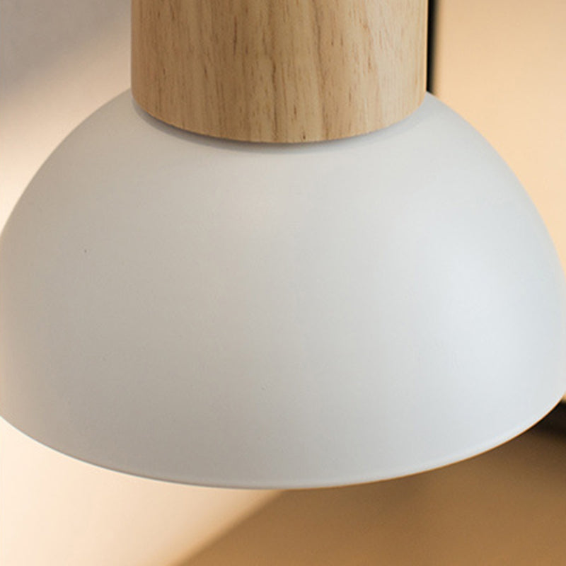 Lámpara de pared de madera hemi en el estilo conciso moderno luz de pared de hierro forjado para dormitorio