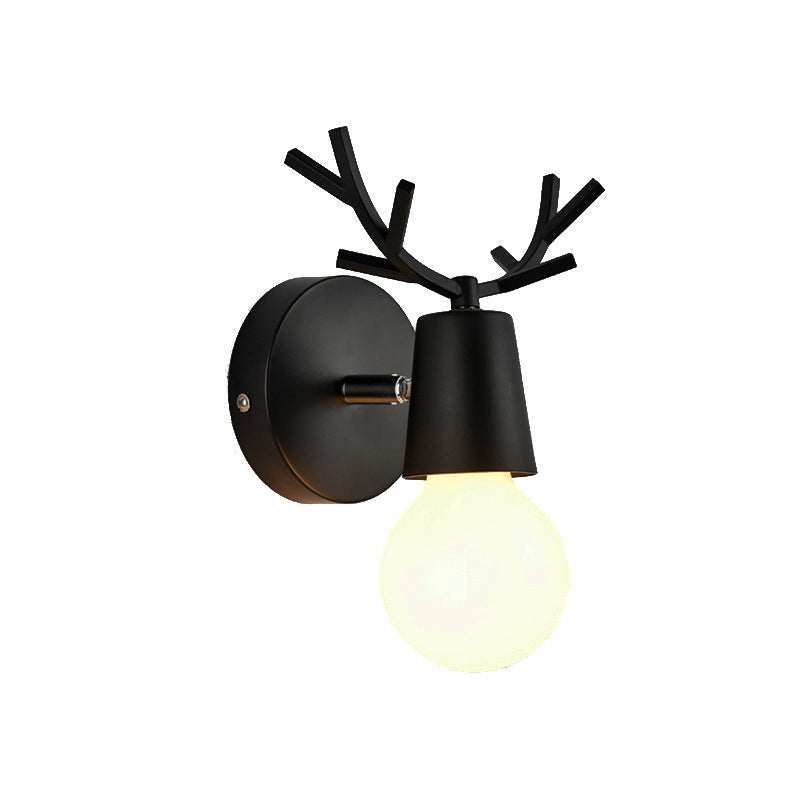 Modern Nordic Macarons Style Unique Shade Wall Sconce Metal 1 Light Sconces in Black and White