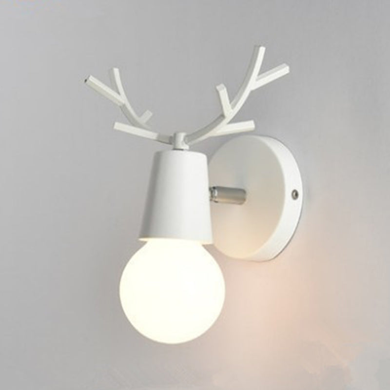 Modern Nordic Macarons Style Unique Shade Wall Sconce Metal 1 Light Sconces in Black and White