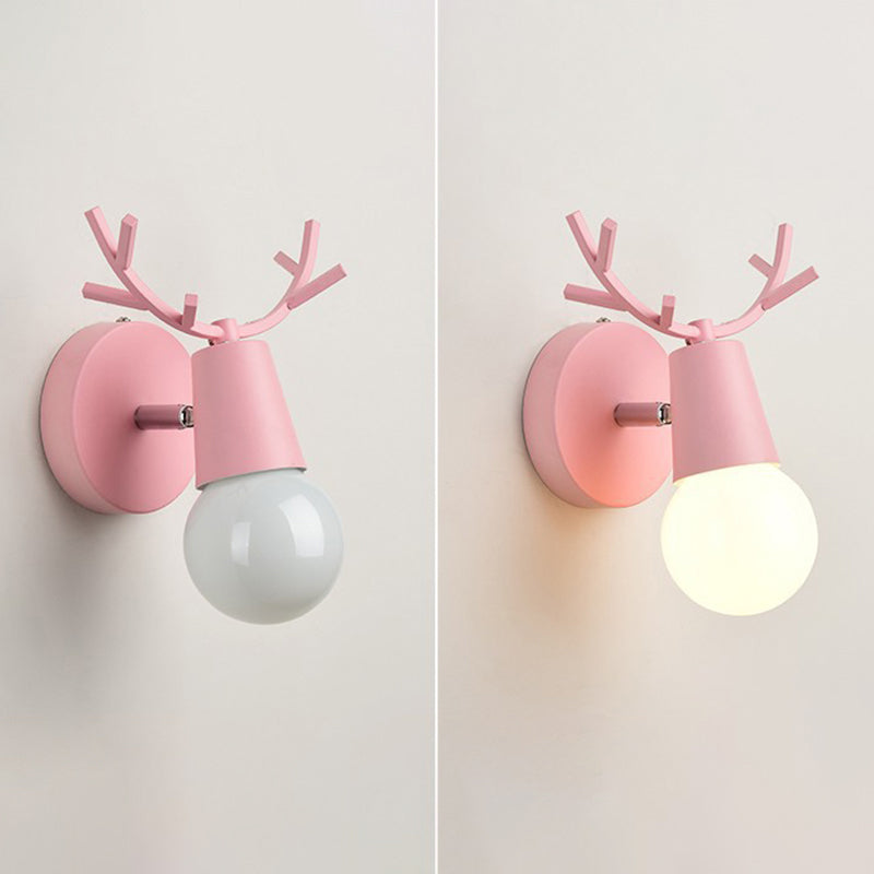 Modern Nordic Macarons Style Unique Shade Wall Sconce Metal 1 Light Sconces in Black and White