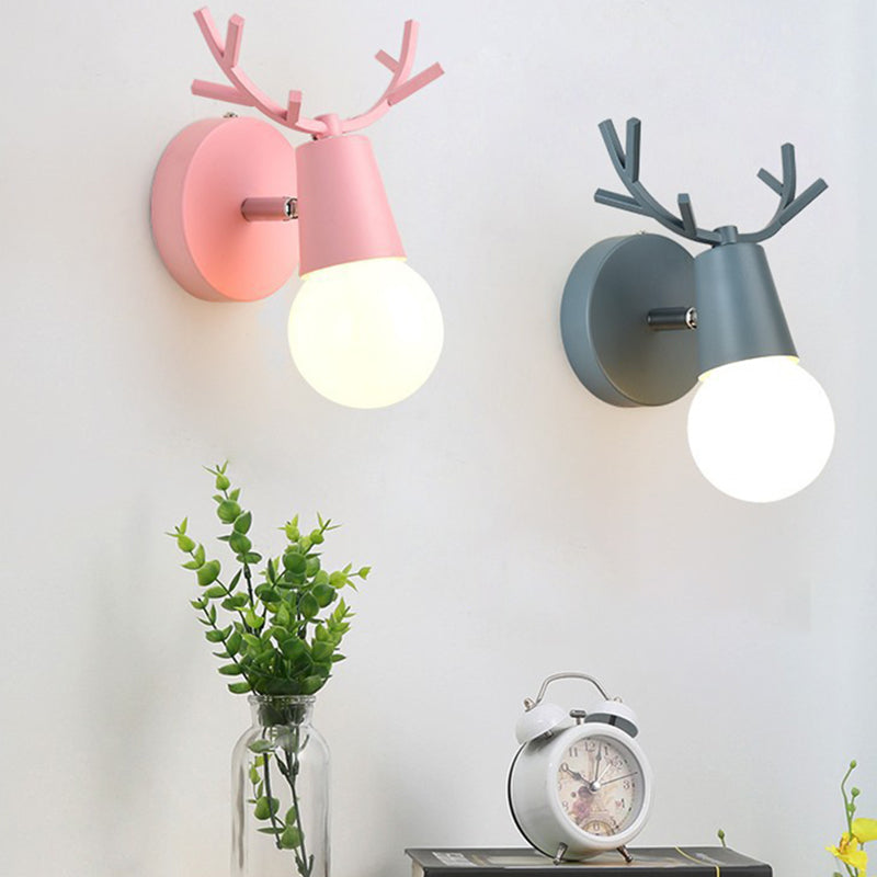 Modern Nordic Macarons Style Unique Shade Wall Sconce Metal 1 Light Sconces in Black and White