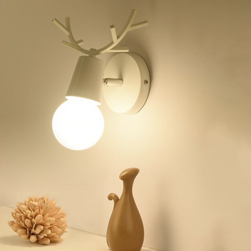 Modern Nordic Macarons Style Unique Shade Wall Sconce Metal 1 Light Sconces in Black and White